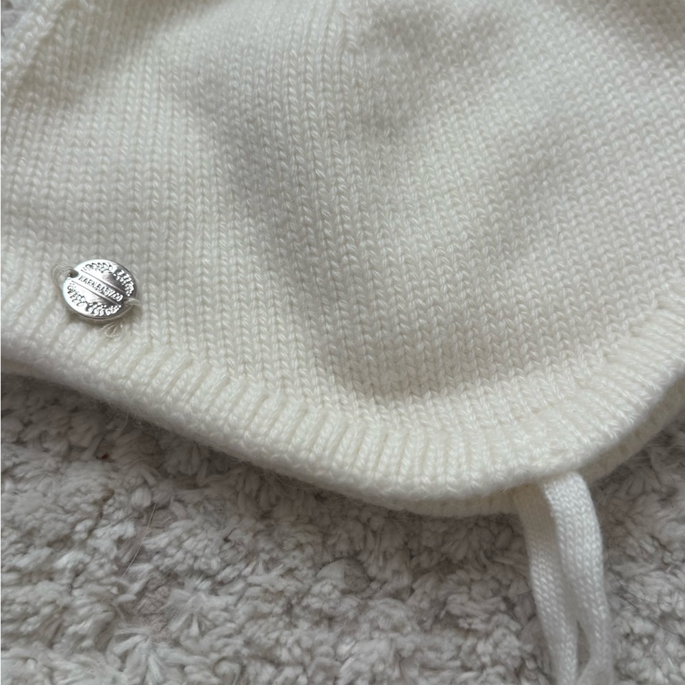 Cashmere Cozy White Knit baby Hat - Picture 8 of 8